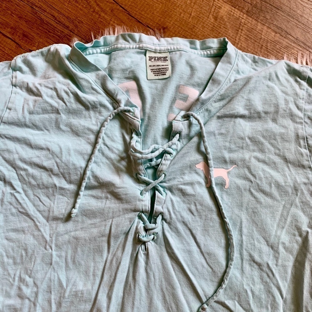 VS PINK Lace Up Campus Tee - Picture 2 of 6
